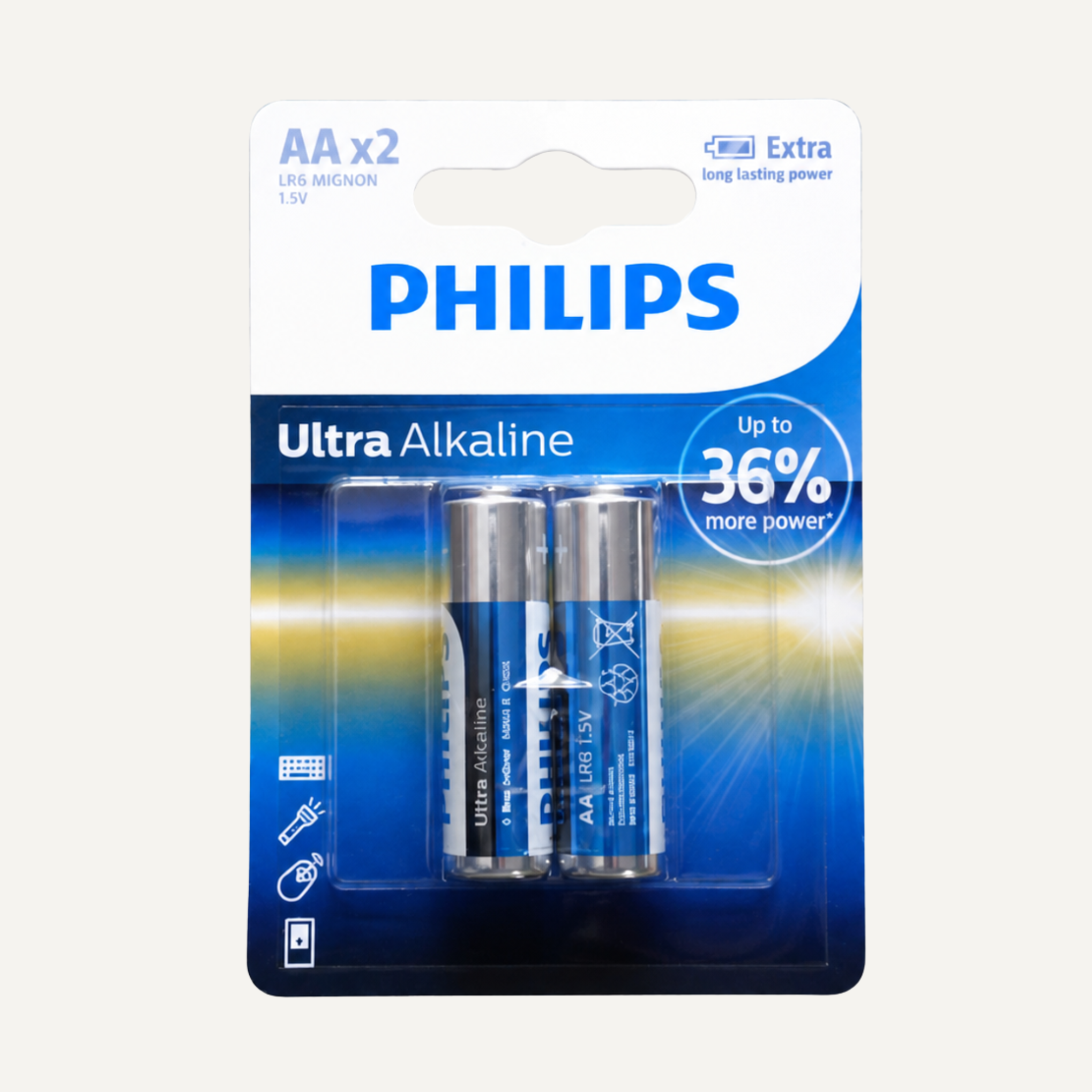 Philips Ultra Alkaline AA Batteries – 2 Pack - Battery Pack