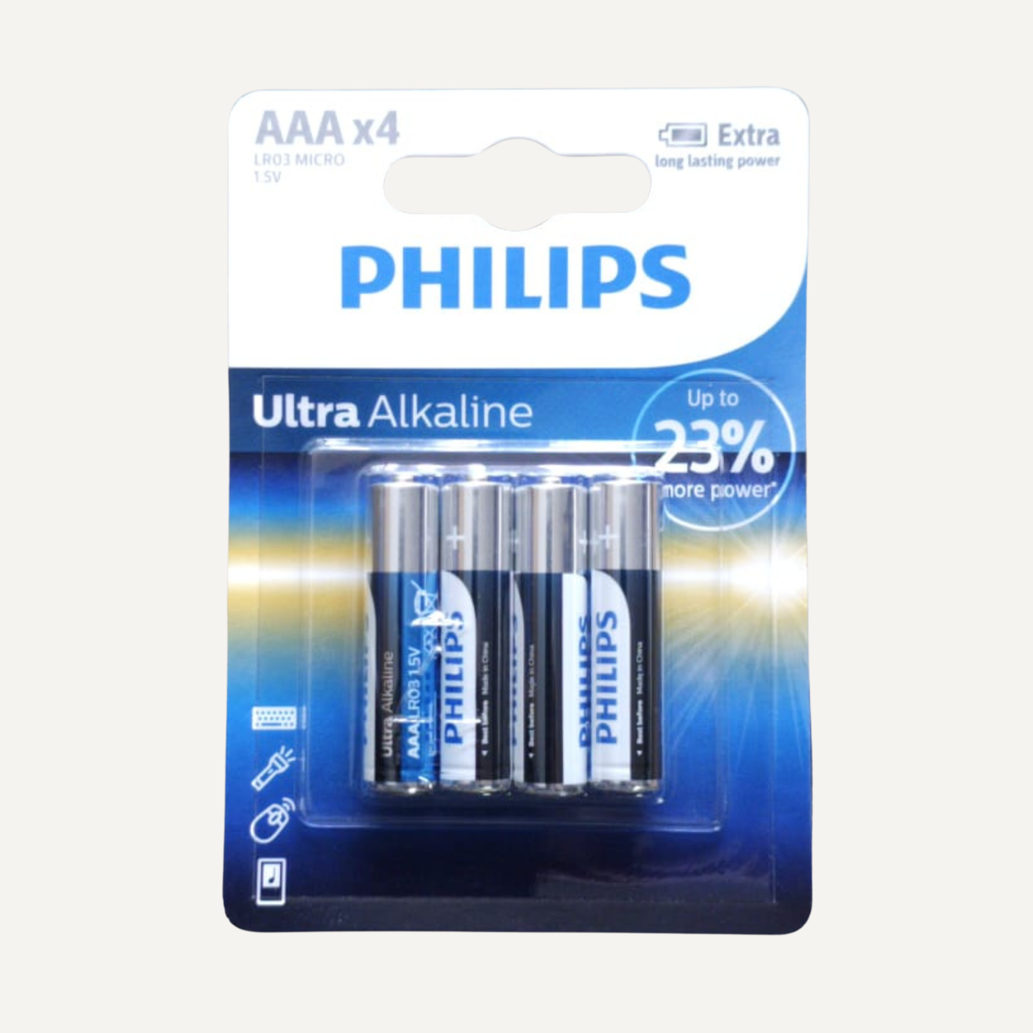 Philips Ultra Alkaline AAA Batteries – 4 Pack - Battery Pack