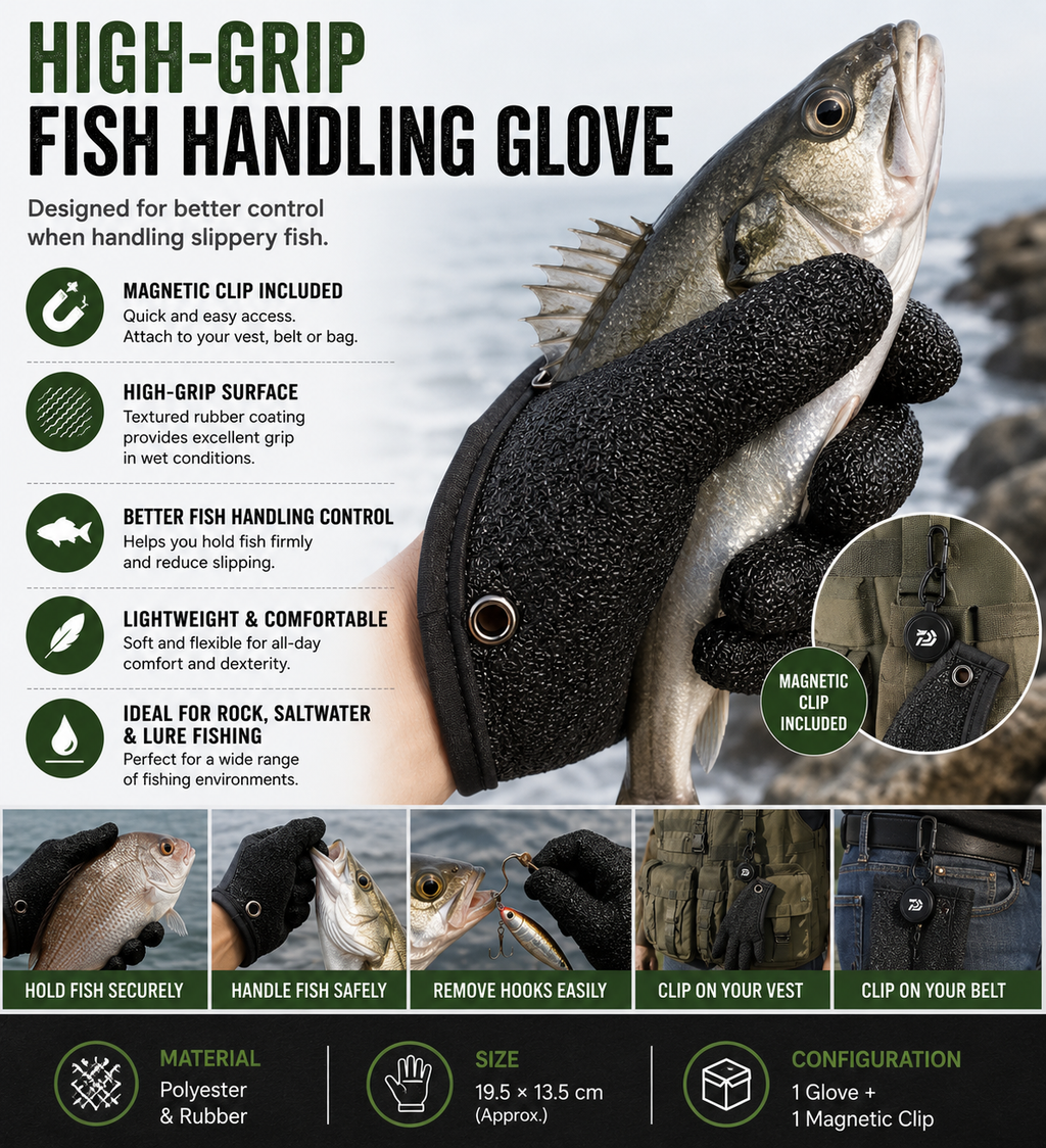 Magnetic Saltwater Fish Handling Glove - Additional Product View