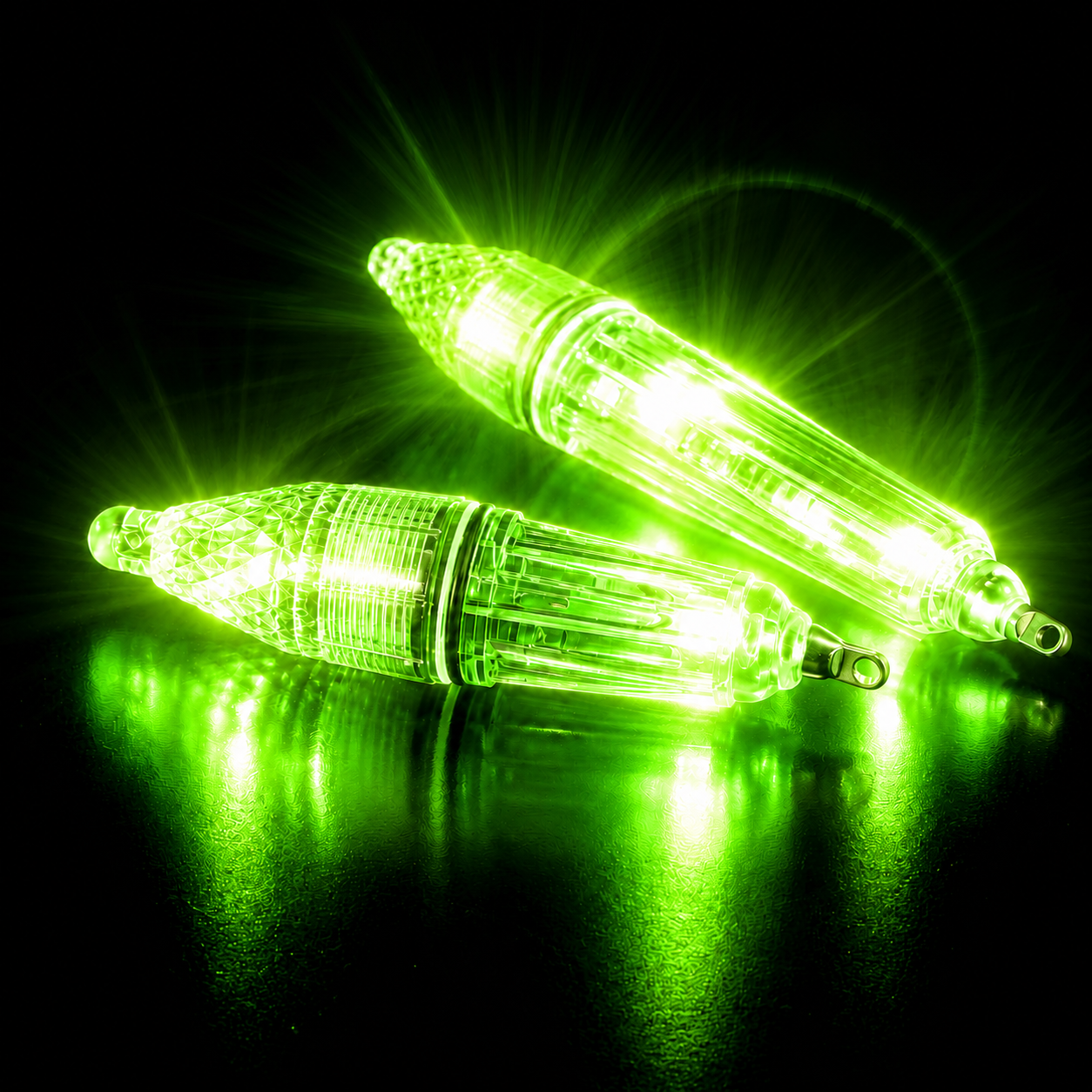 LED Fishing Attractor Light with AA Battery – Fluorescent Green, 12cm