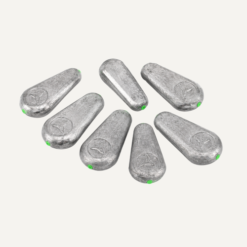 Flat Inline Fishing Sinkers with Plastic Core