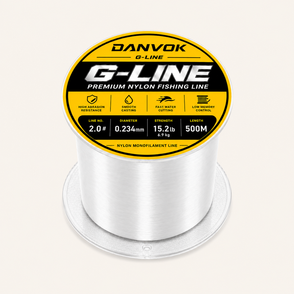 G-LINE Clear Nylon Fishing Line 500M 15LB - Clear Nylon Monofilament Fishing Line