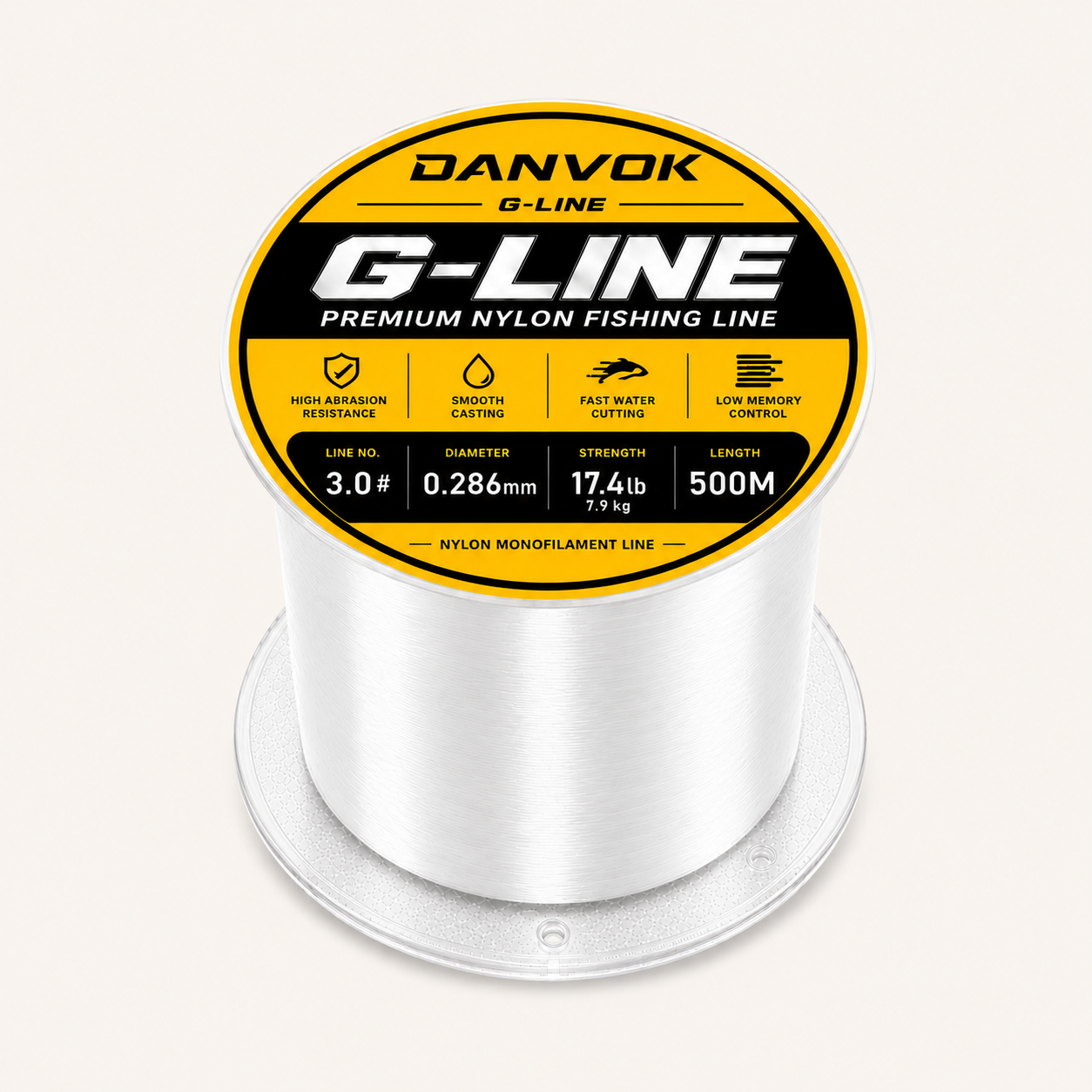 G-LINE Clear Nylon Fishing Line 500M 17.4LB - Clear Nylon Monofilament Fishing Line