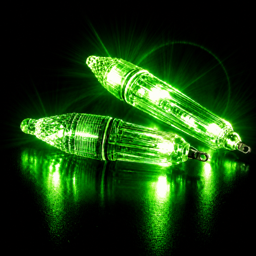 LED Fishing Attractor Light with AA Battery – Fluorescent Green, 12cm