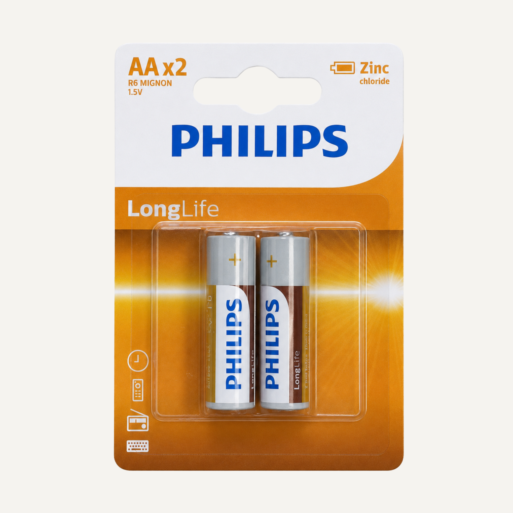 Philips LongLife AA Batteries – 2 Pack - Battery Pack