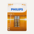 Philips LongLife AAA Batteries – 2 Pack - Battery Pack