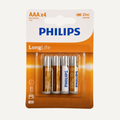 Philips LongLife AAA Batteries – 4 Pack - Battery Pack