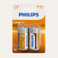 Philips LongLife C Batteries – 2 Pack