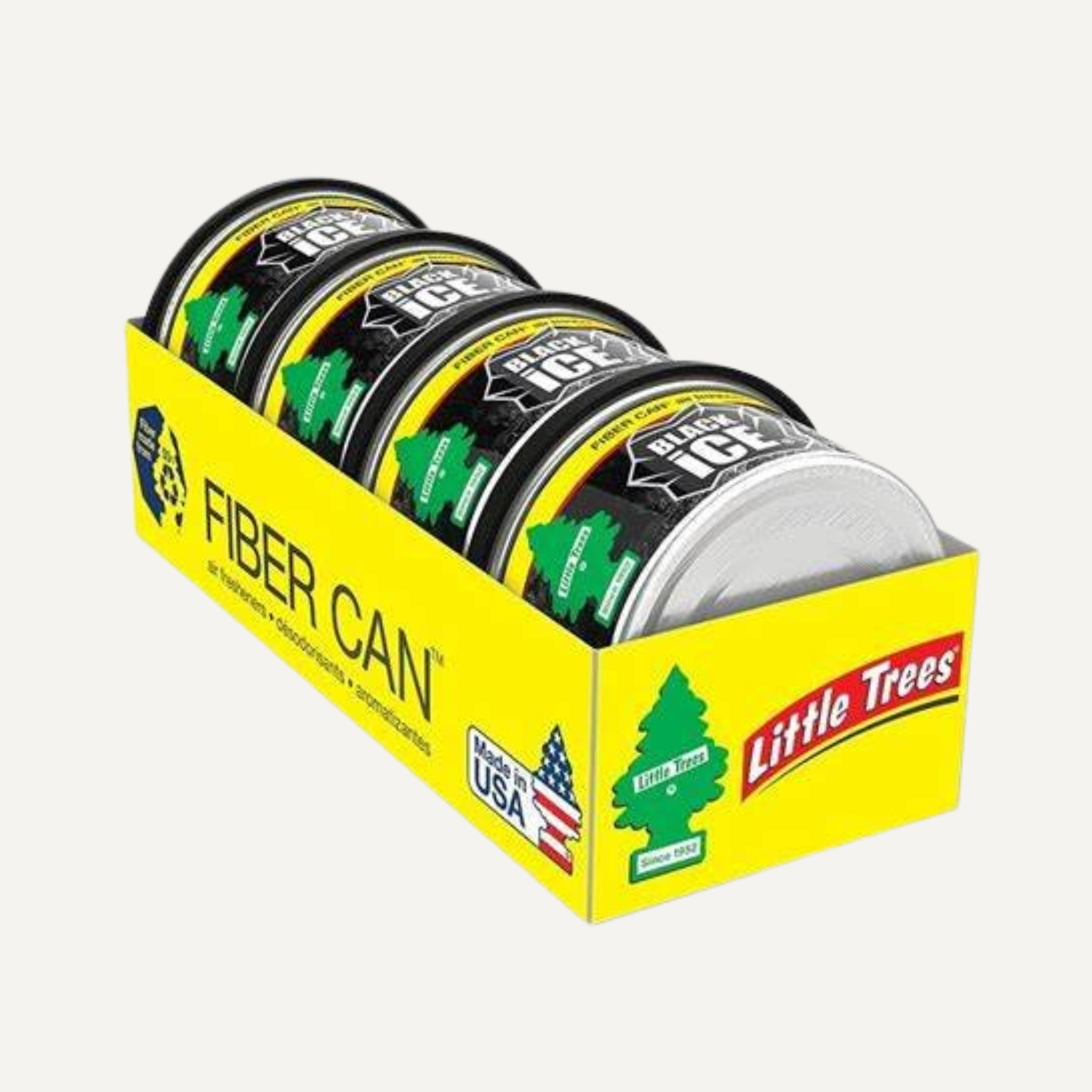 Little Trees Fiber Can Air Freshener – Black Ice, Price for 4 Cans
