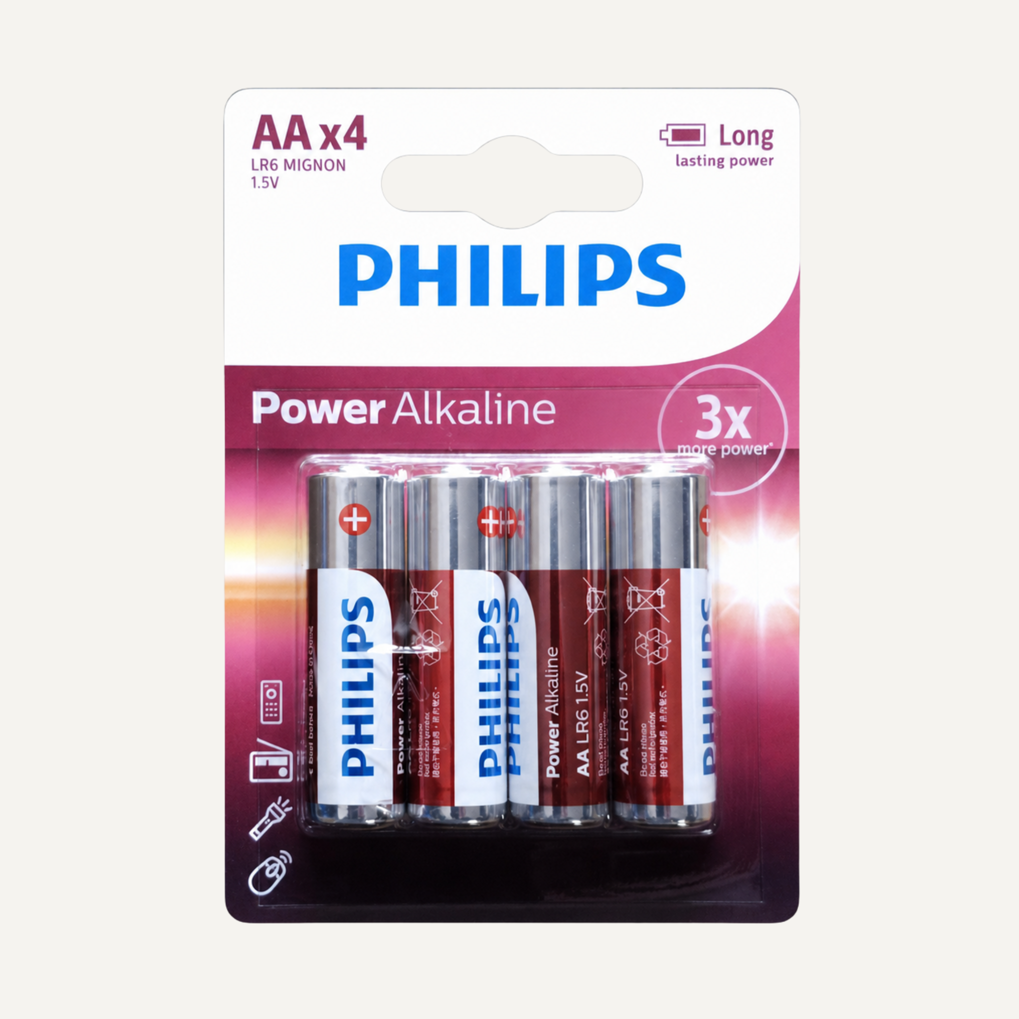 Philips Power Alkaline AA Batteries – 4 Pack - Battery Pack