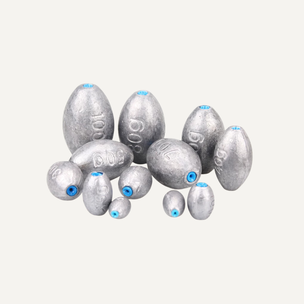 Plastic Core Inline Olive Fishing Sinkers – 6 Pack