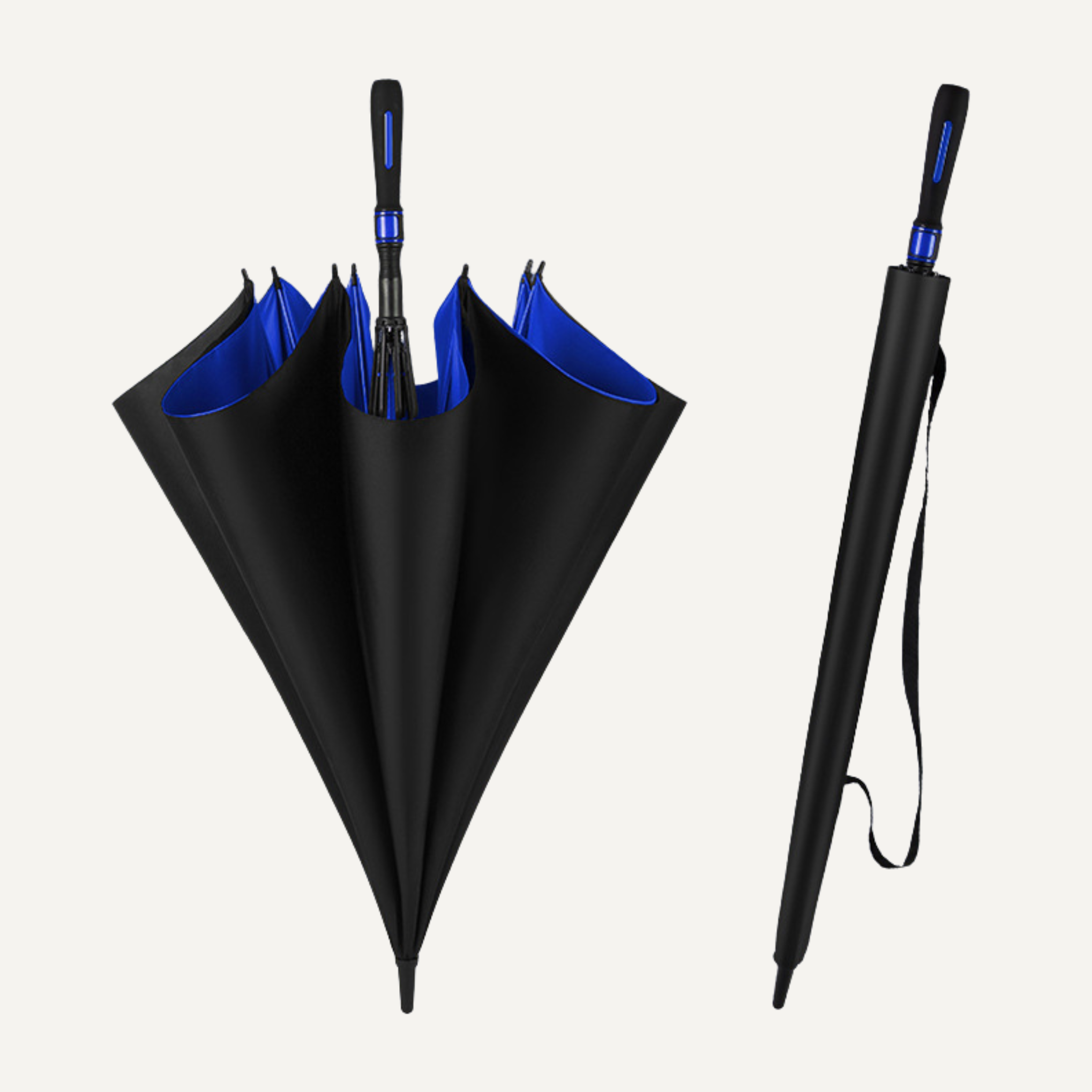 Premium Executive Golf & Car Umbrella – Double Layer, 135cm - Rain and Sun Umbrella
