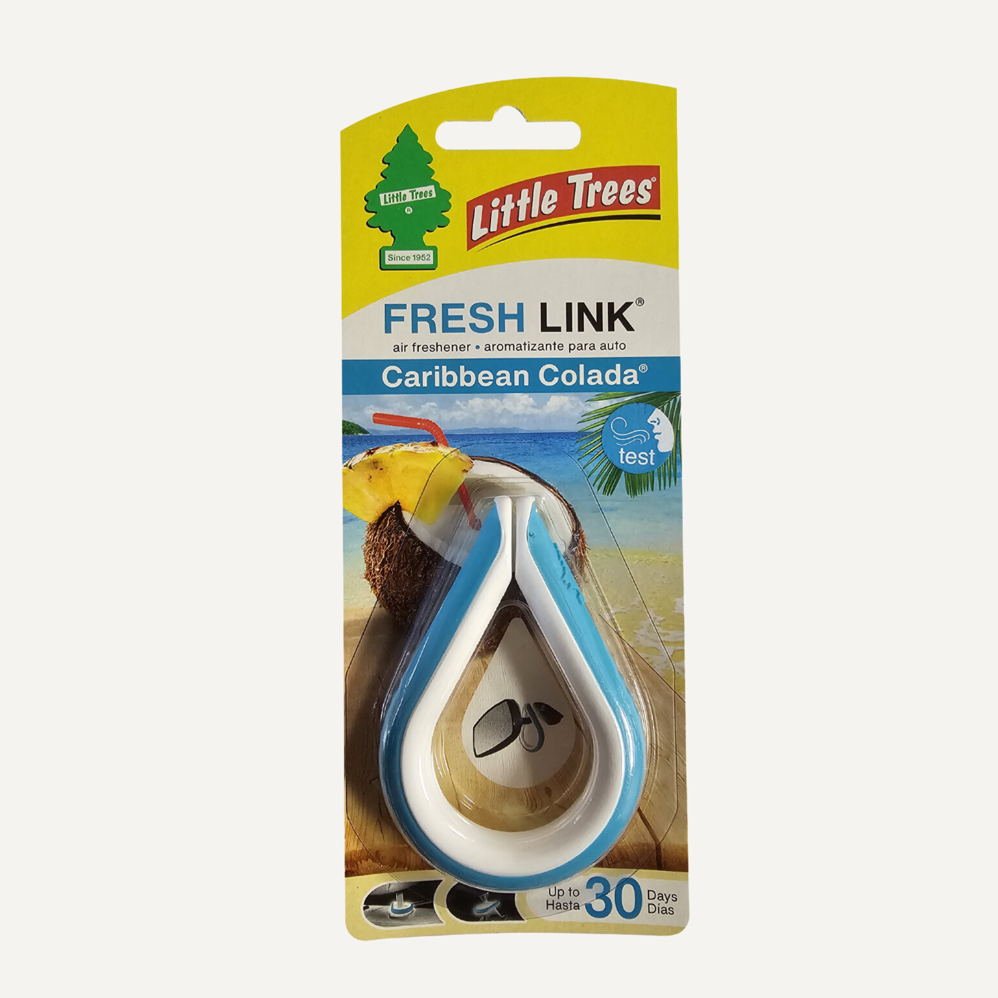 Little Trees Fresh Link Air Freshener – Caribbean Colada - Clip-On Car Air Freshener