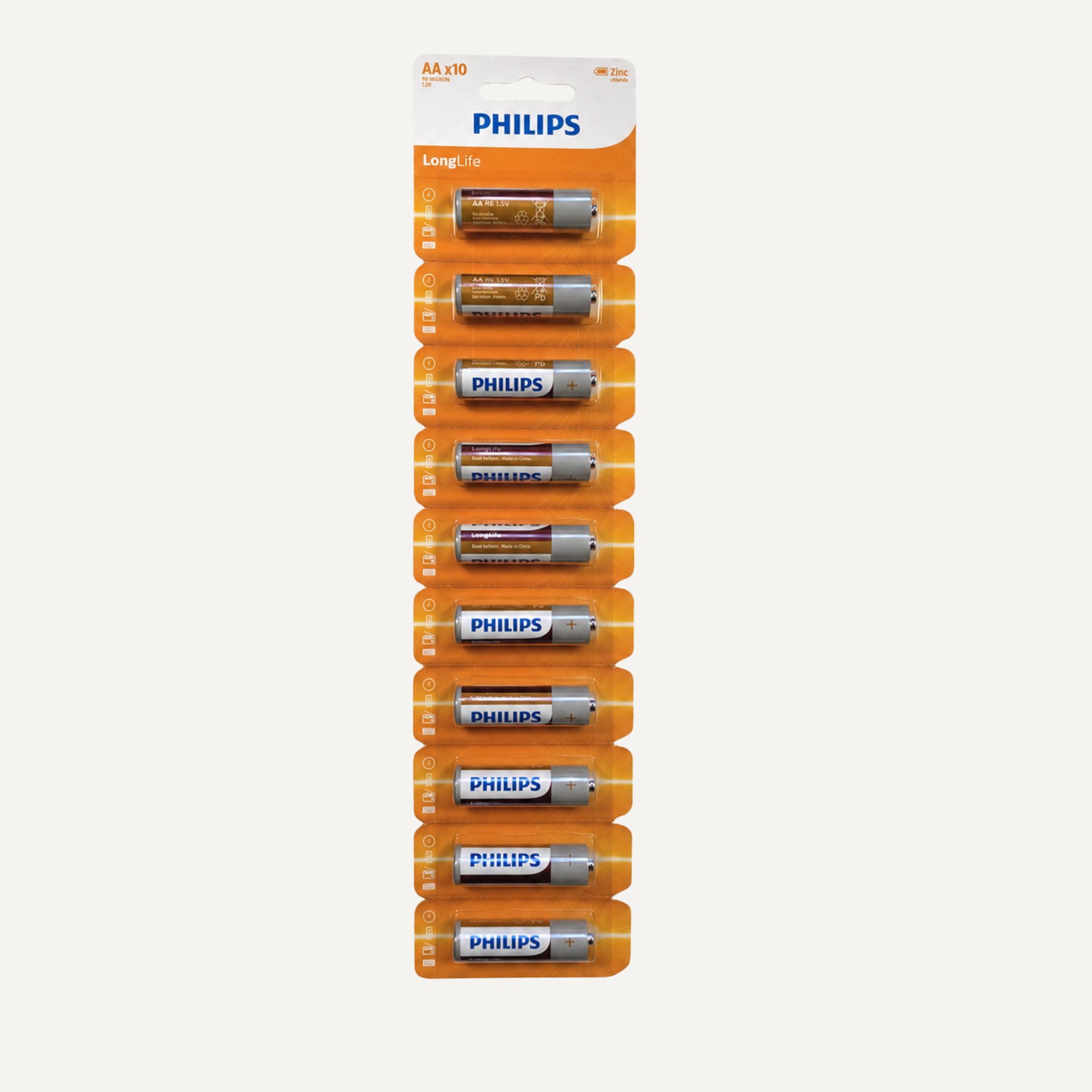 Philips LongLife AA Batteries – 10 Pack - Battery Pack
