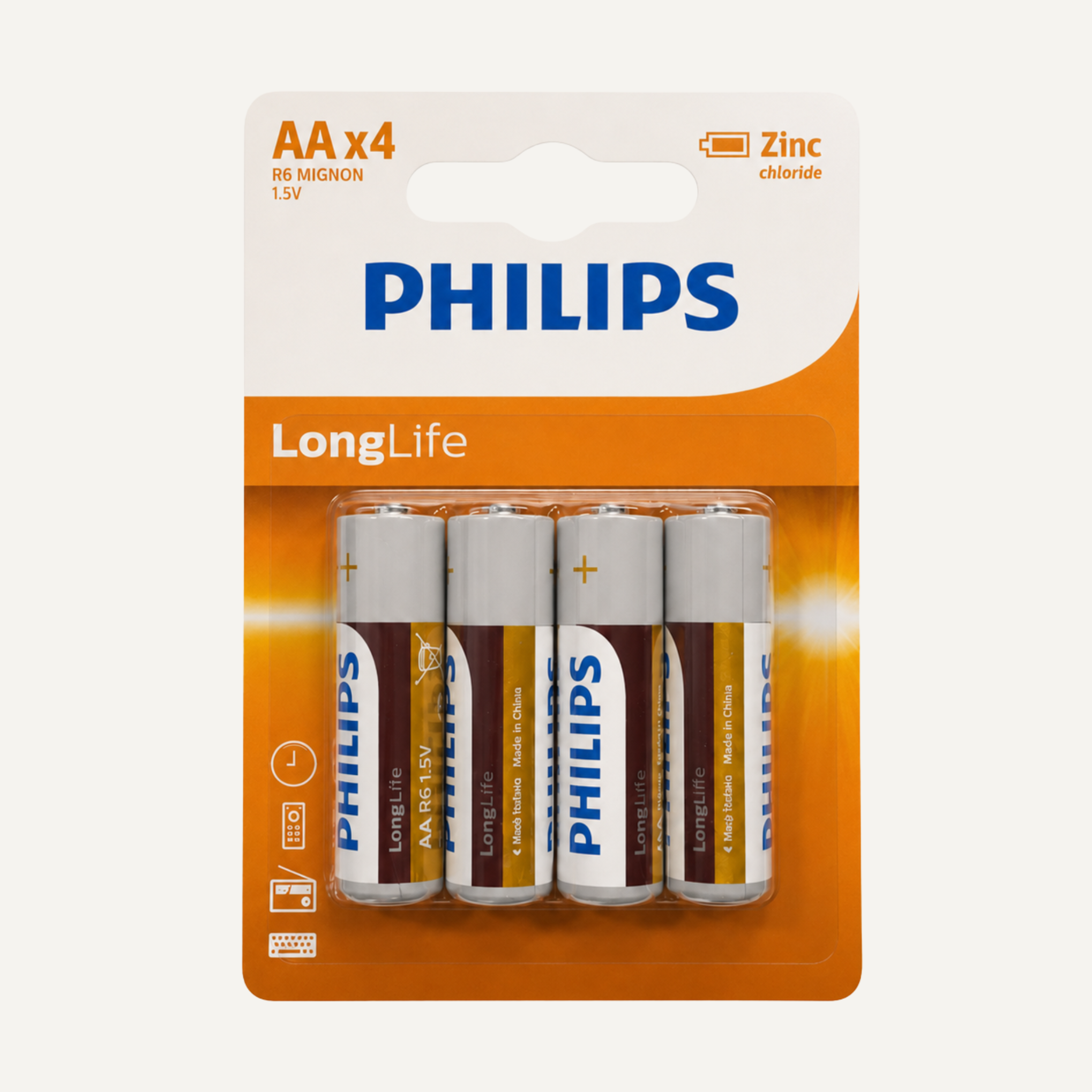 Philips LongLife AA Batteries – 4 Pack - Battery Pack