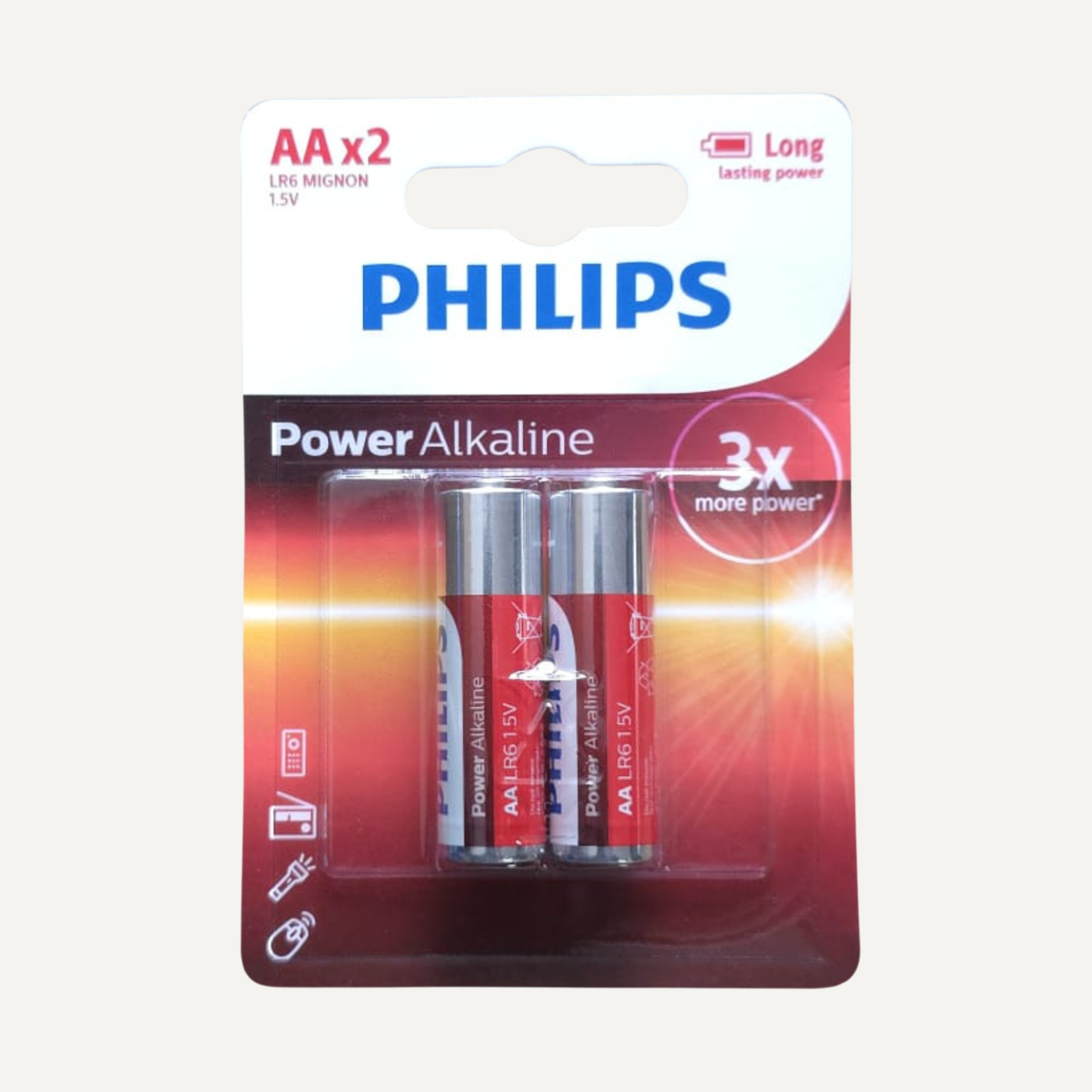 Philips Power Alkaline AA Batteries – 2 Pack - Battery Pack