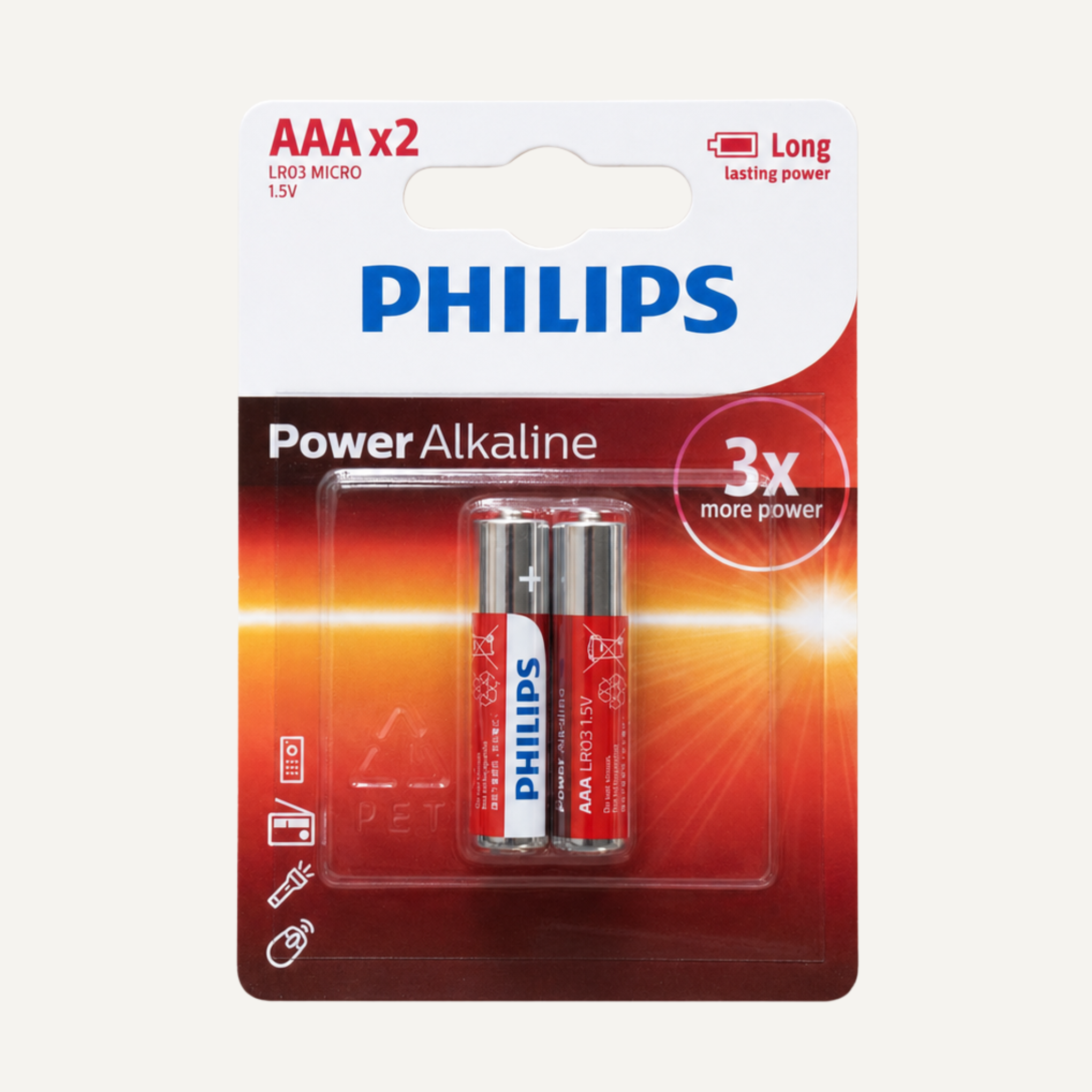 Philips Power Alkaline AAA Batteries – 2 Pack - Battery Pack